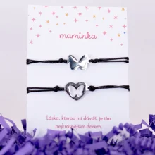 Šnúrkové náramky pre maminku a dceru - Motýl