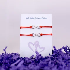 Provázkové náramky pro páry z chirurgické oceli - NEKONEČNO