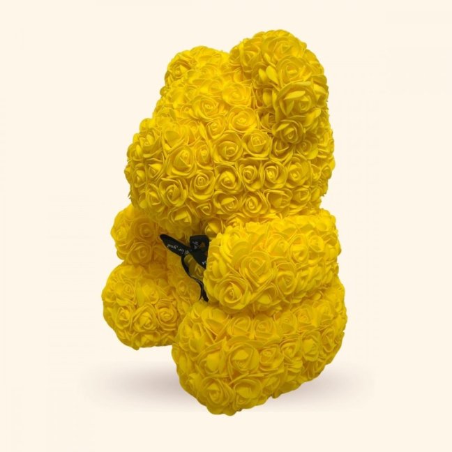 Medvídek z růží 40 cm - žlutý