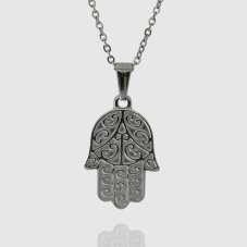 Řetízek z chirurgické oceli - STŘÍBRNÁ HAMSA