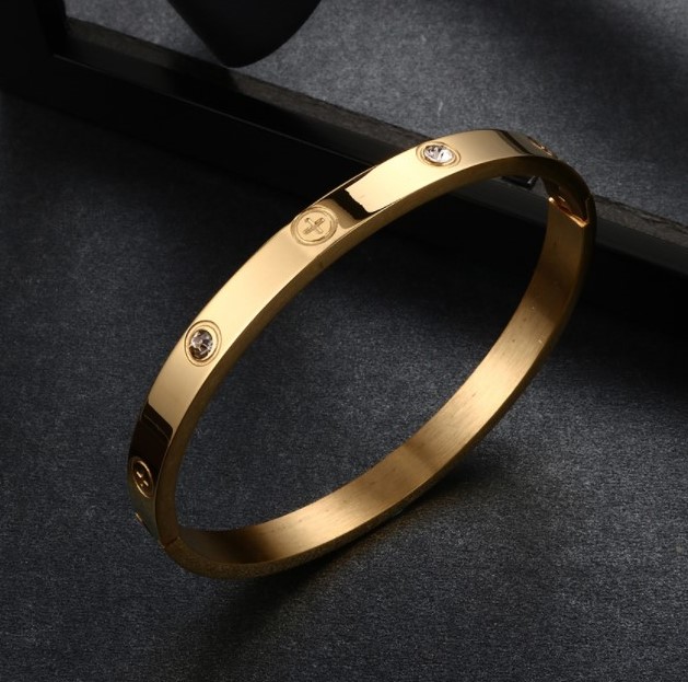 Dámsky náramok BANGLE SCREW DOTS GOLD