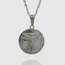 Řetízek z chirurgické oceli - STŘÍBRNÝ VITRUVIAN