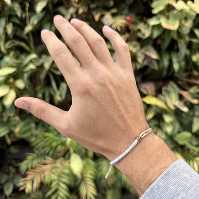 Tibetský náramek pro štěstí - UNITE WHITE