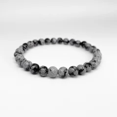 Náramok z minerálov - Obsidián Vločkový