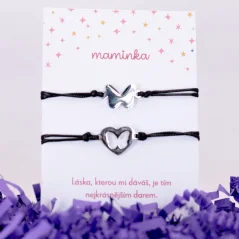 Šnúrkové náramky pre maminku a dceru - Motýl