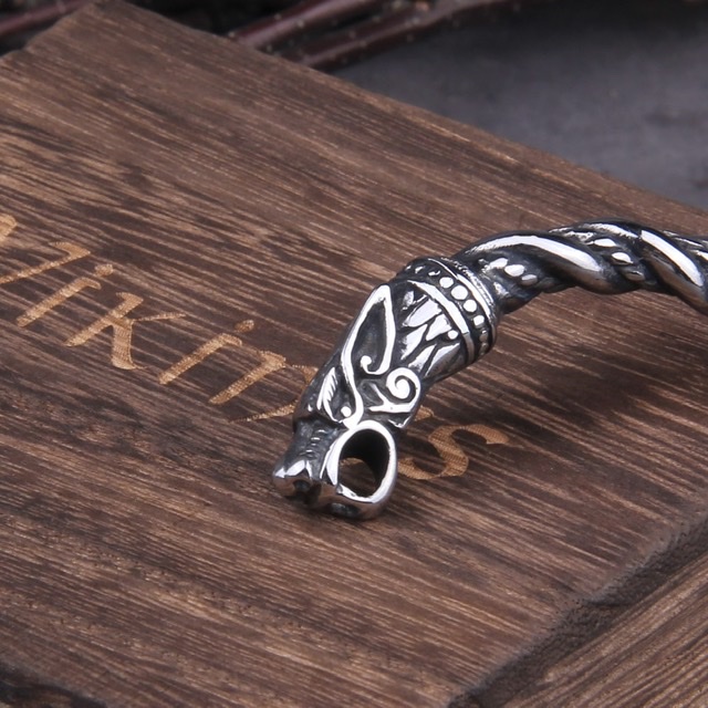 Vikingský náramok z chirurgickej ocele - SILV