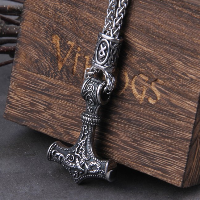 Vikingský náhrdelník z chirurgické oceli - Thorovo kladivo