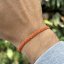 Pletený macrame náramok - ORANGE