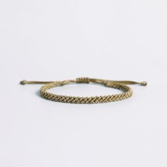 Pletený macrame náramek - KHAKI