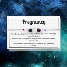 Šnúrkový náramok s minerálmi - PREGNANCY