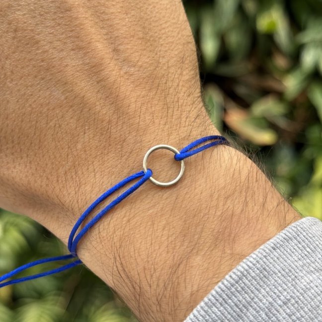 Provázkové náramky pro páry z oceli - KRUH