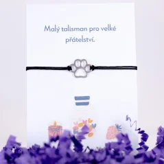 Strieborný šnúrkový náramok - PSIA TLAPKA