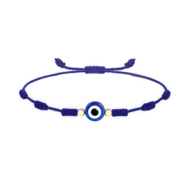 Kabbalah náramek 7 uzlů - BLUE EVIL EYE