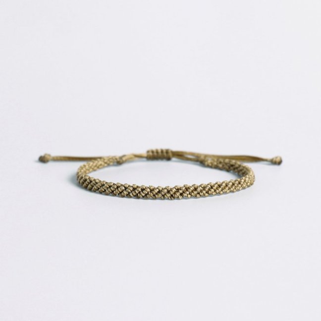 Pletený macrame náramek - KHAKI
