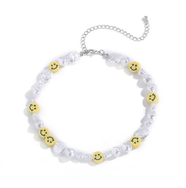 Korálkový choker - Smiley