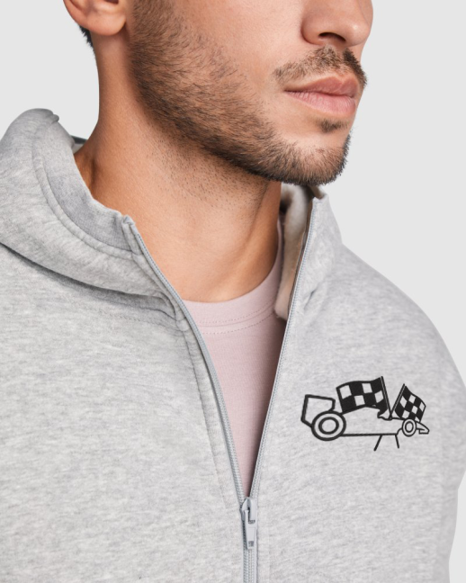 Mikina s vlastnou výšivkou na zips