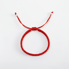 Pletený macrame náramek - ČERVENÝ II