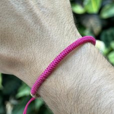 Tibetský náramek pro štěstí - TMAVĚ RŮŽOVÝ