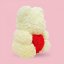 Medvídek z růží 40 cm - bilý se srdcem