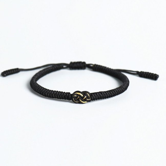 Tibetský náramok - BLACK DOUBLE KNOT