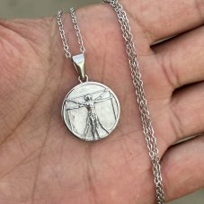 Řetízek z chirurgické oceli - STŘÍBRNÝ VITRUVIAN