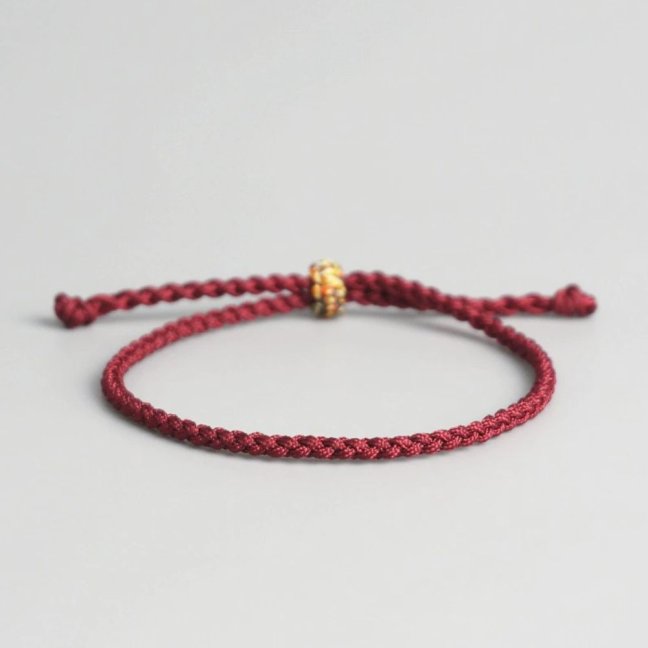 Tibetský náramek pro štěstí - SIMPLE BURGUND