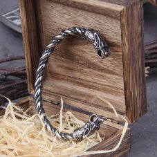 Vikingský náramok z chirurgickej ocele - SILV