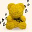 Medvídek z růží 40 cm - žlutý