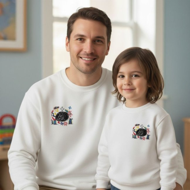 Dětská mikina s vlastnou výšivkou bez kapuce