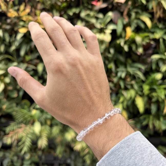 Náramek z minerálů - Krištál