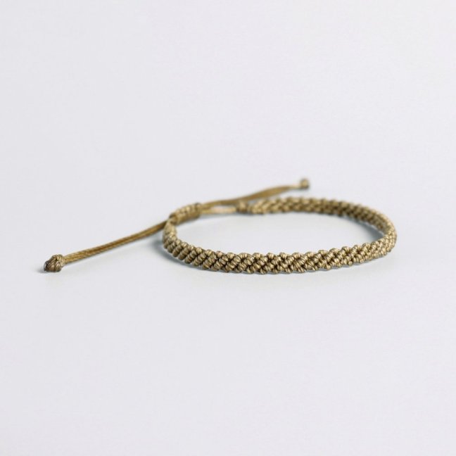 Pletený macrame náramek - KHAKI
