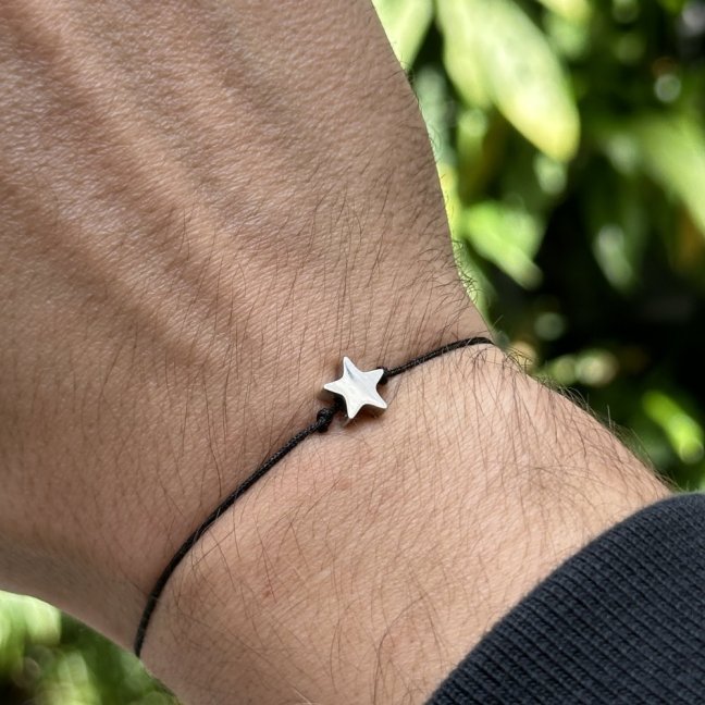 Provázkový náramek z ocele - HVIEZDA - Farba komponent: Zlaté