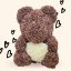 Medvídek z růží 40 cm - hnědý se srdcem