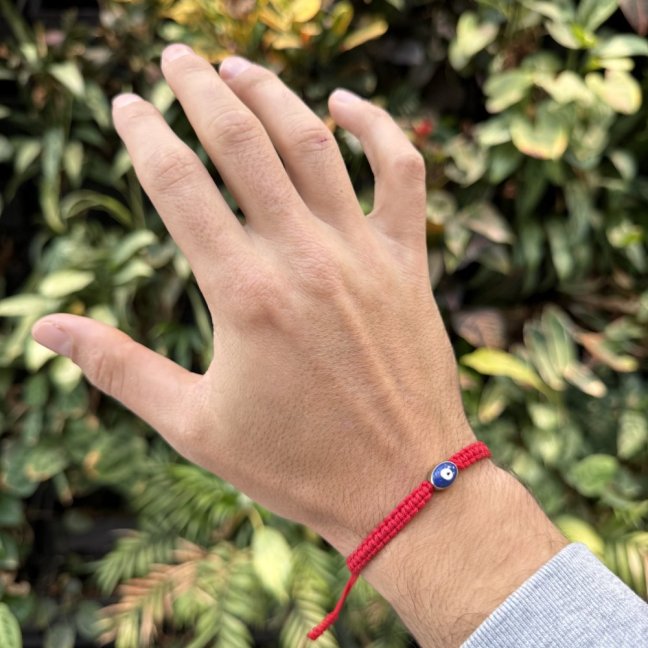 Náramek Evil Eye - Macrame Red