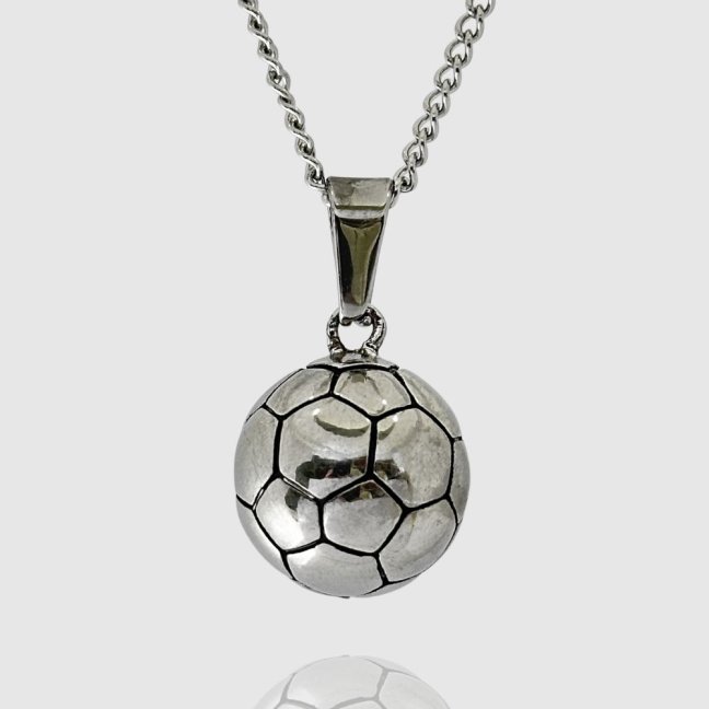 Retiazka z chirurgickej ocele - STRIEBORNÁ FUTBALOVÁ LOPTA