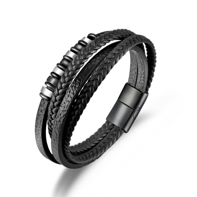 Kožený elegantný náramok 4 v 1 - Black