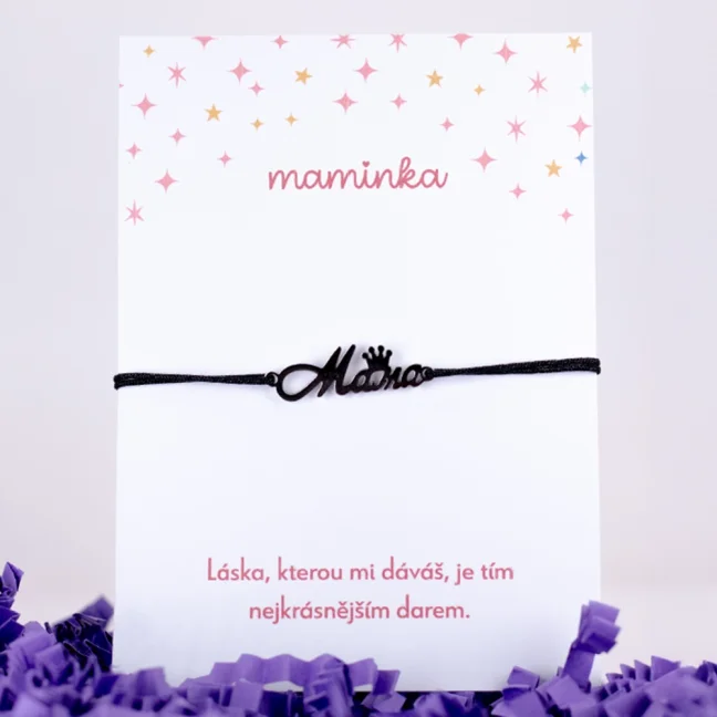 Náramek pro maminku - MAMA - Barva komponent: Stříbrné