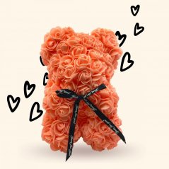 Medvídek z růží 25 cm - meruňkový