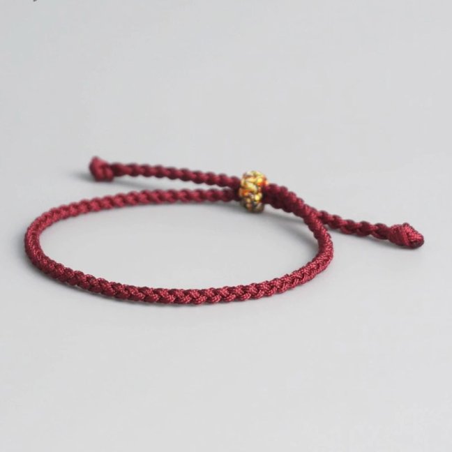 Tibetský náramek pro štěstí - SIMPLE BURGUND