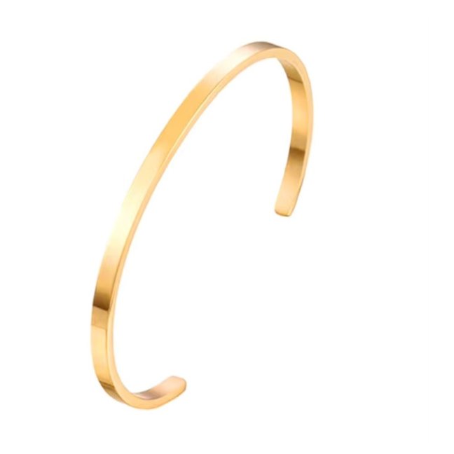 Náramek bangle z chirurgické oceli - 4mm - Barva: Zlatá