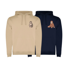 Mikiny pre páry s výšivkou - Punch a Plyšák