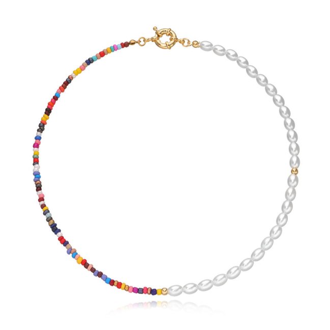 Perlový korálkový choker
