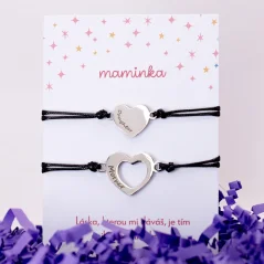 Provázkové náramky pro maminku a dceru - Srdíčko II