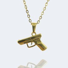 Retiazka z chirurgickej ocele - ZLATÁ PIŠTOL 9mm