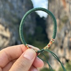 Tibetský náramek pro štěstí - ZELENÝ II