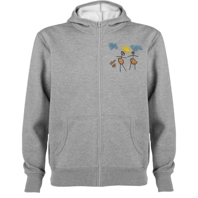 Mikina s vlastnou výšivkou na zips