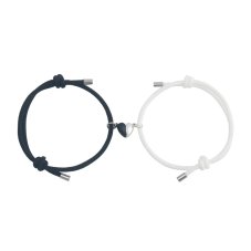 Magnetické náramky pro páry - HEART - černý a bílý