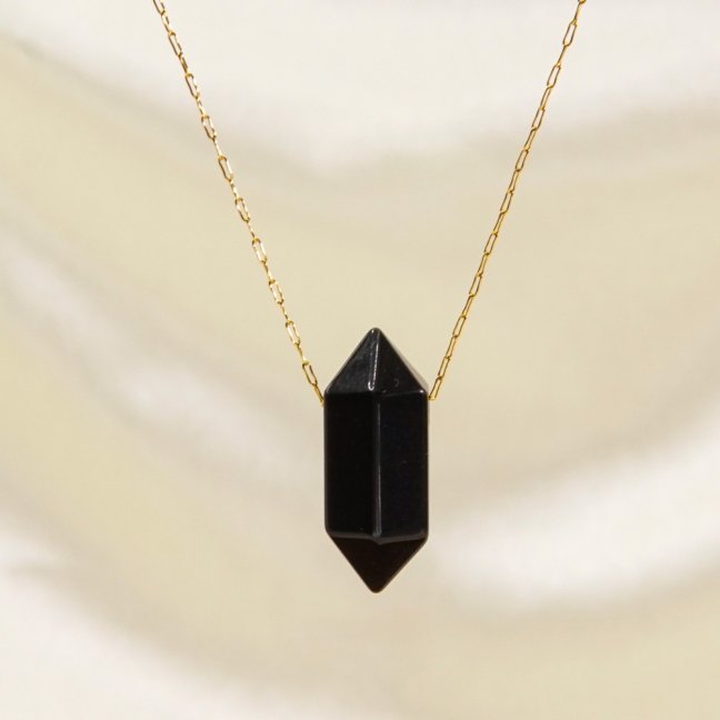Náhrdelník hexagonek s minerálem - Černý Achát
