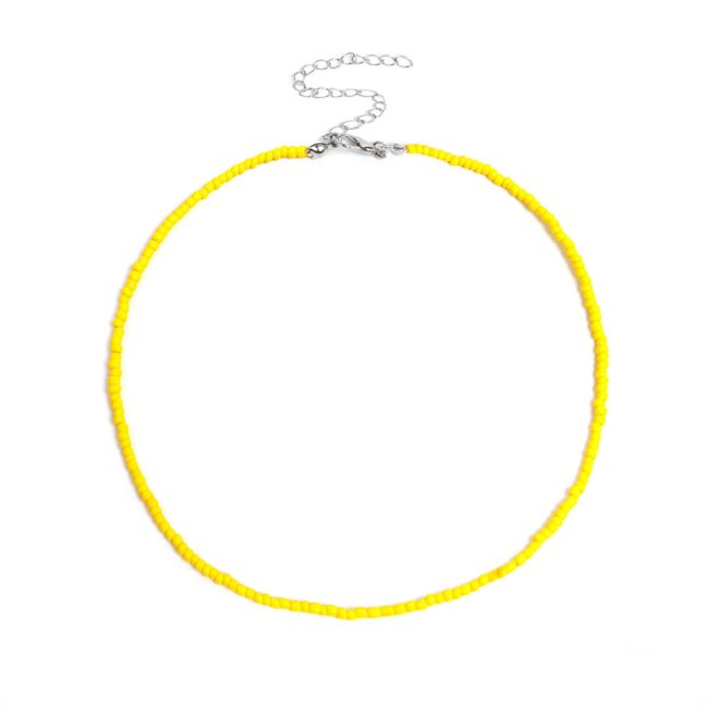 Korálkový choker - Žlutý