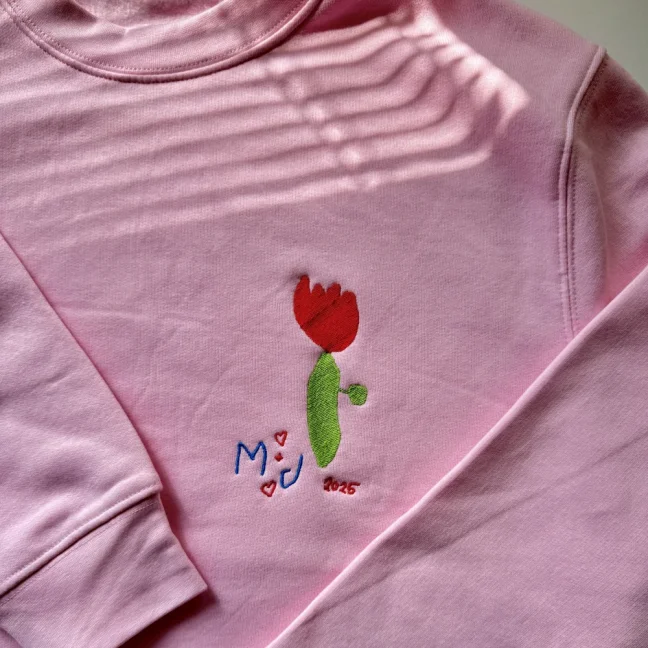 Mikina s vlastnou výšivkou bez kapuce